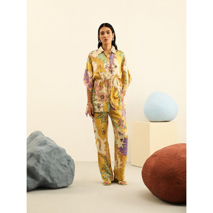 Label Deepika Nagpal Yellow Julia Co-ord -Firefly (Set of 2)