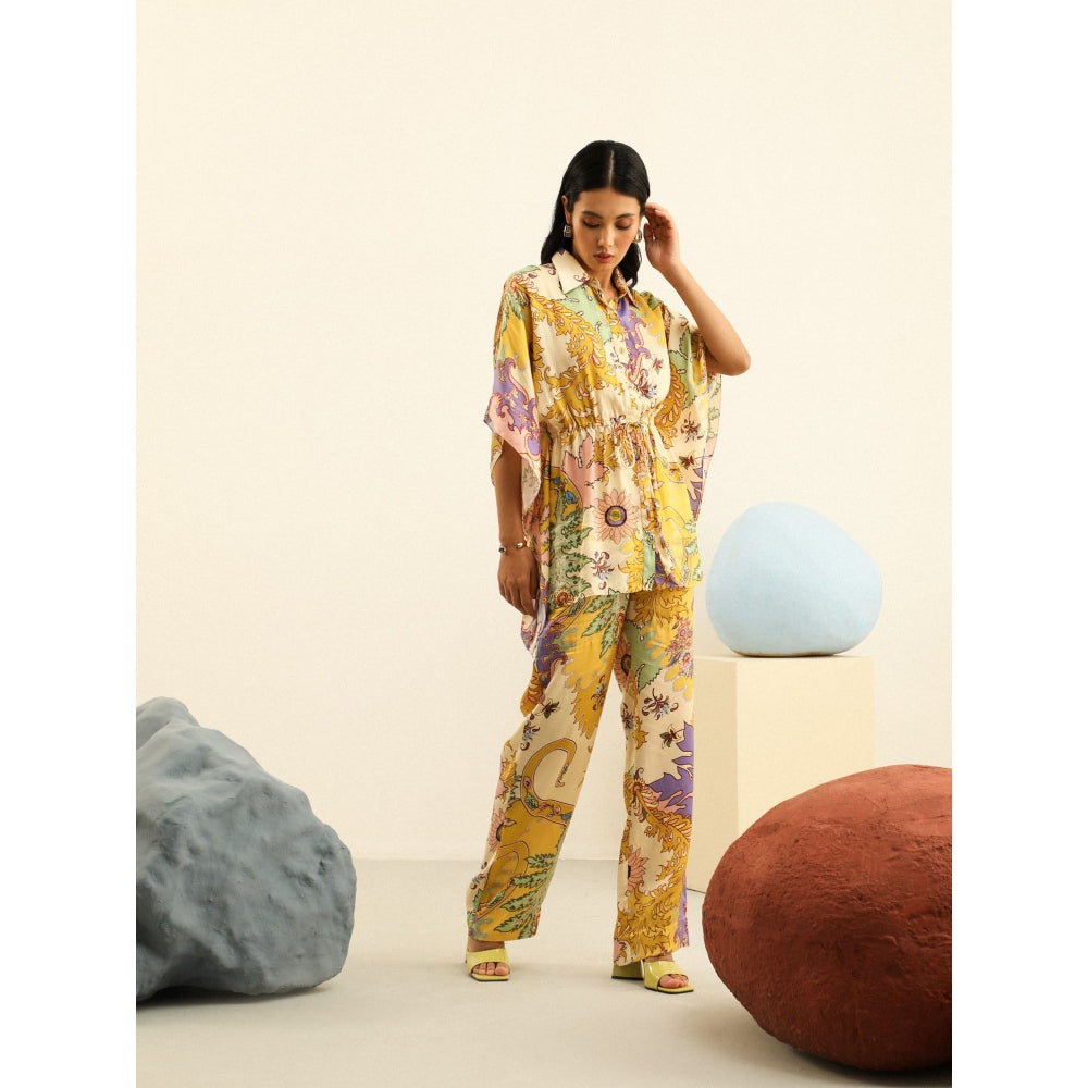 Label Deepika Nagpal Yellow Julia Co-ord -Firefly (Set of 2)