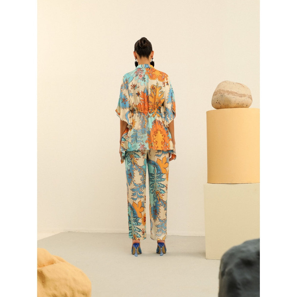 Label Deepika Nagpal Blue Julia Co-ord -Marine (Set of 2)