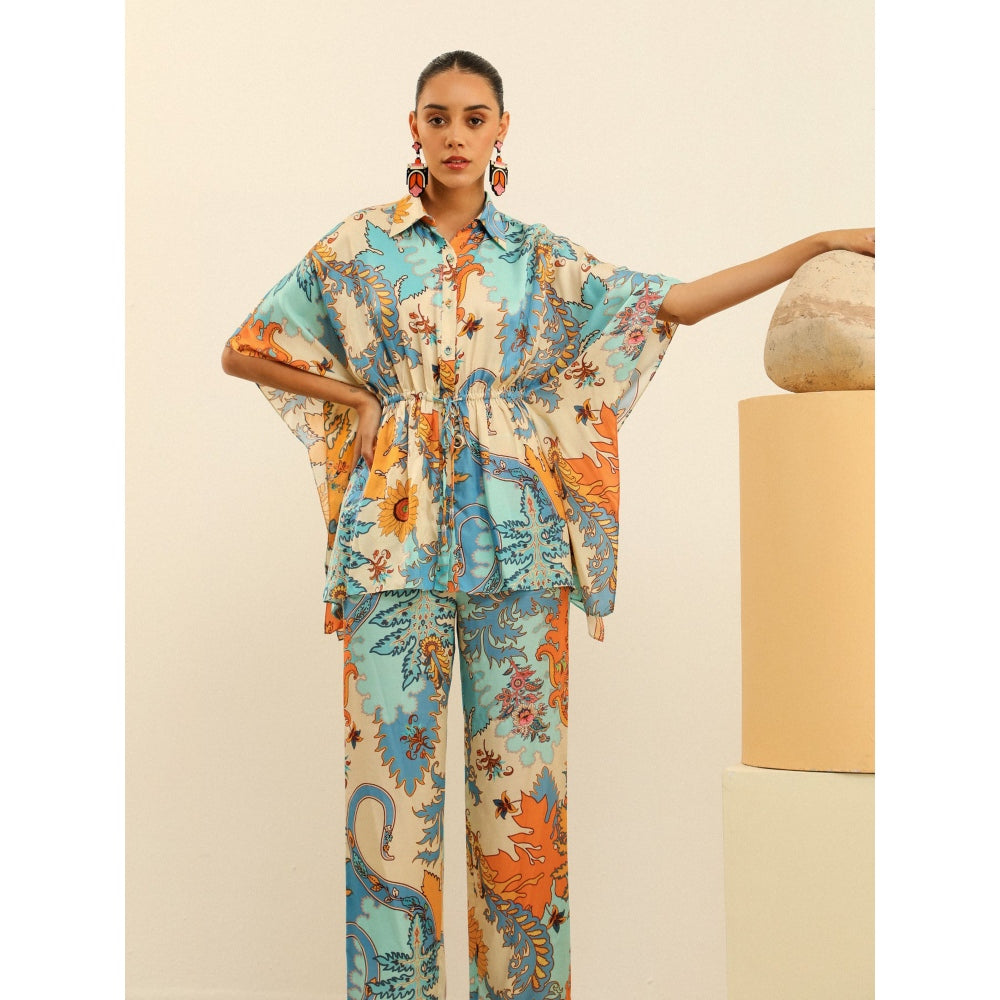 Label Deepika Nagpal Blue Julia Co-ord -Marine (Set of 2)