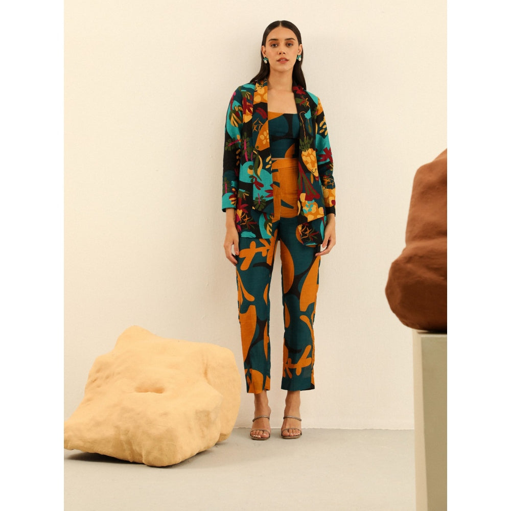 Label Deepika Nagpal Black Pixi Co-ord -Kohl (Set of 3)