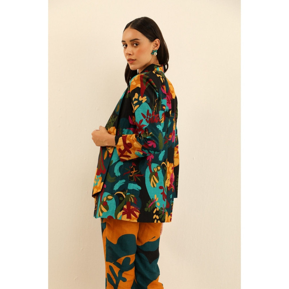 Label Deepika Nagpal Black Pixi Co-ord -Kohl (Set of 3)