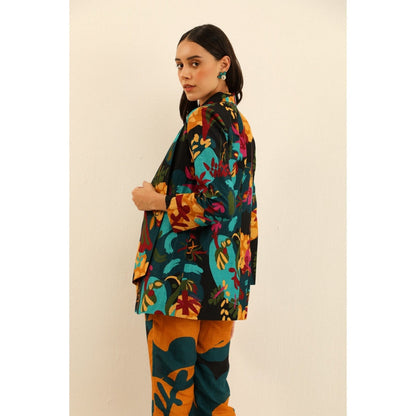 Label Deepika Nagpal Black Pixi Co-ord -Kohl (Set of 3)