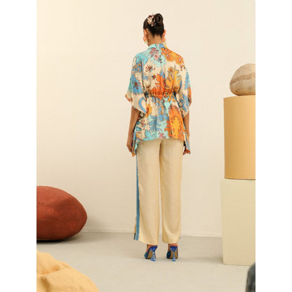 Label Deepika Nagpal Blue Serena Co-ord -Marine (Set of 2)