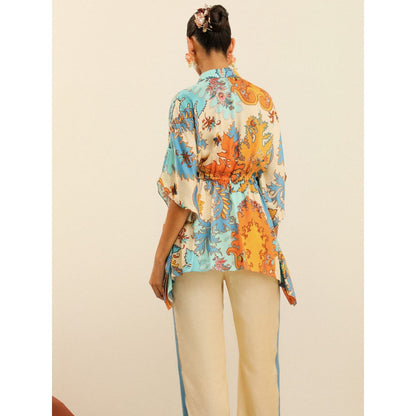 Label Deepika Nagpal Blue Serena Co-ord -Marine (Set of 2)