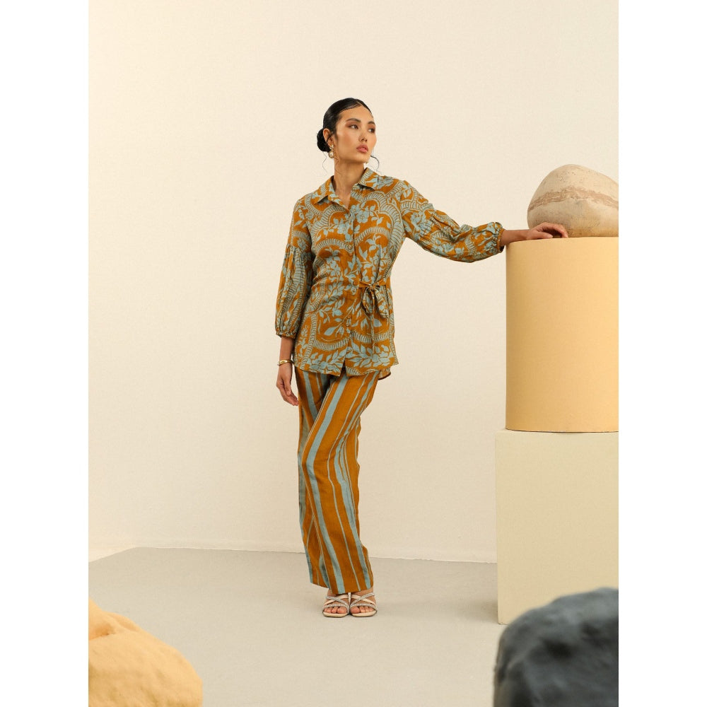 Label Deepika Nagpal Brown Blair Shirt -Sandstoneshirt