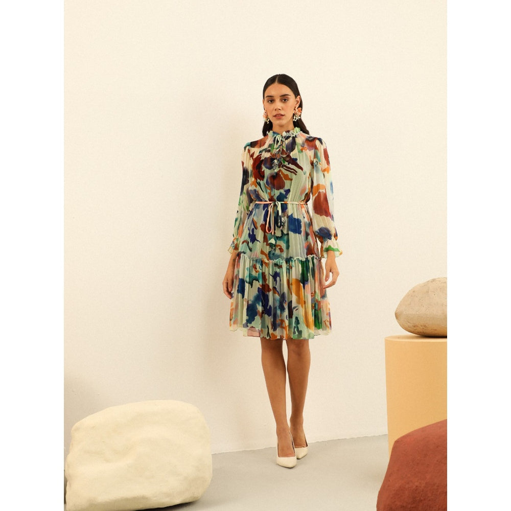Label Deepika Nagpal Multi-Color Adriana Dress -Mysticdrop (Set of 3)