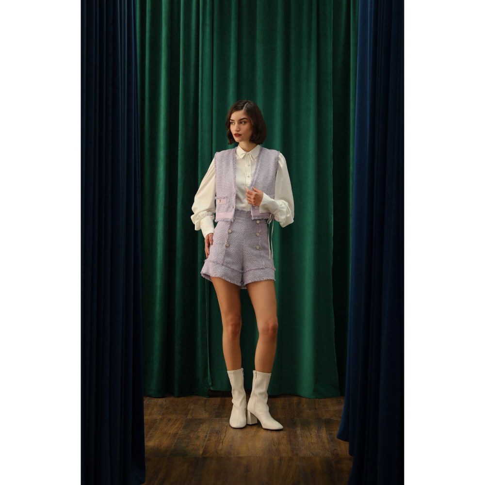 Label Deepika Nagpal Petunia Amy Jacket with Shirt and Shorts Co-Ord (Set of 3)