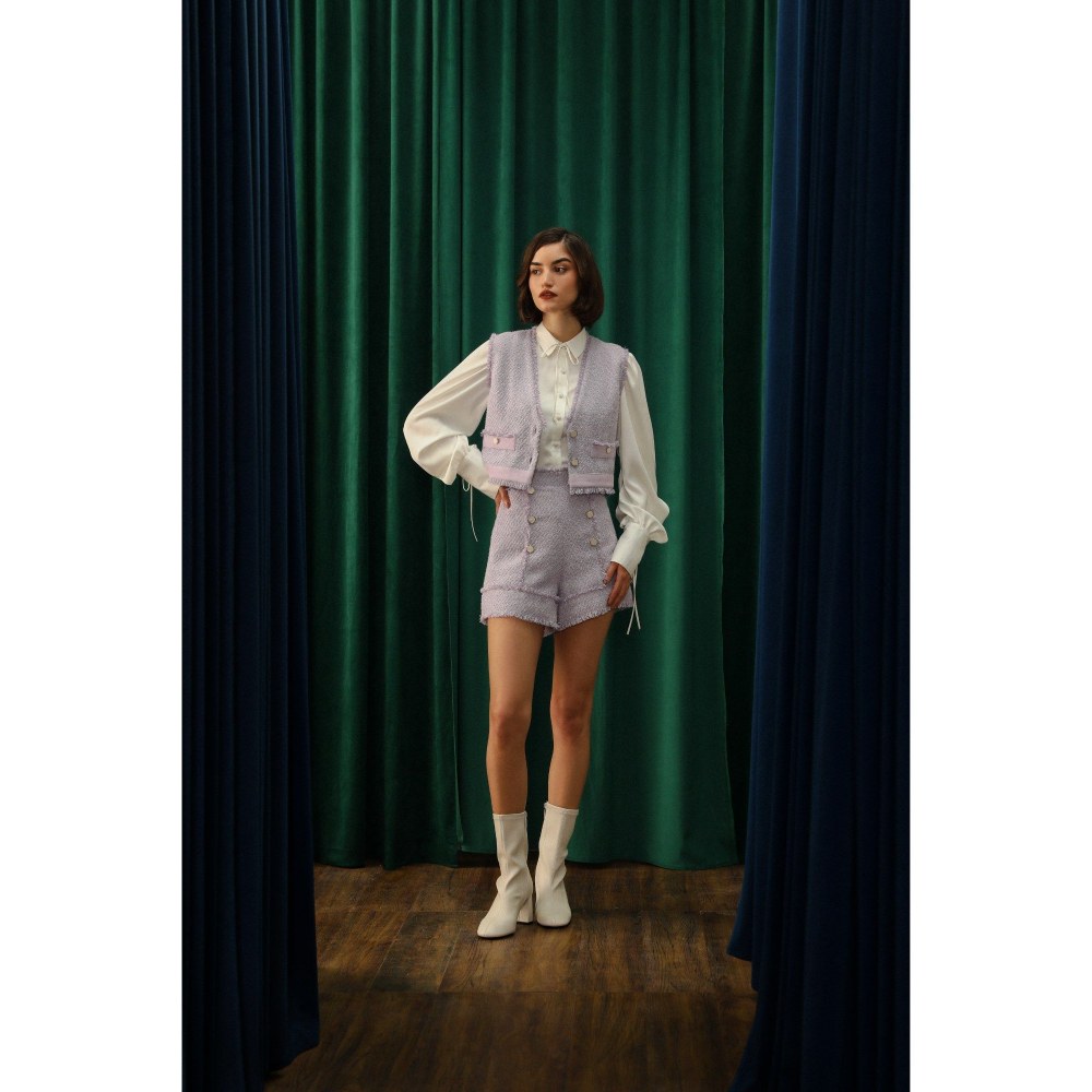 Label Deepika Nagpal Petunia Amy Jacket with Shirt and Shorts Co-Ord (Set of 3)