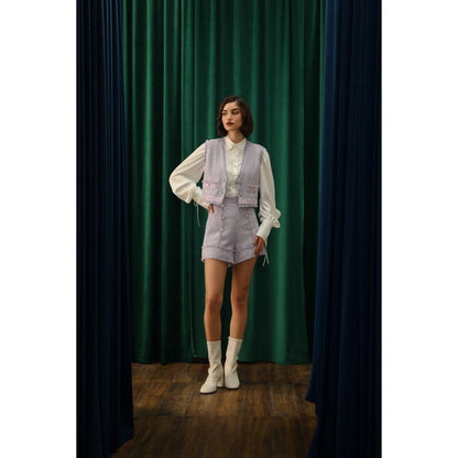 Label Deepika Nagpal Petunia Amy Jacket with Shirt and Shorts Co-Ord (Set of 3)