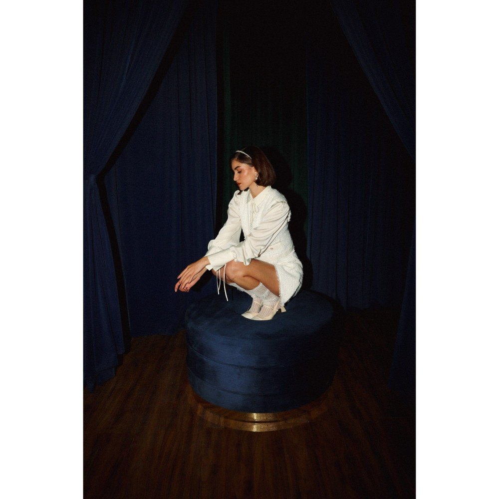 Label Deepika Nagpal Ivory Lee Jacket with Shirt and Skort Co-Ord (Set of 3)