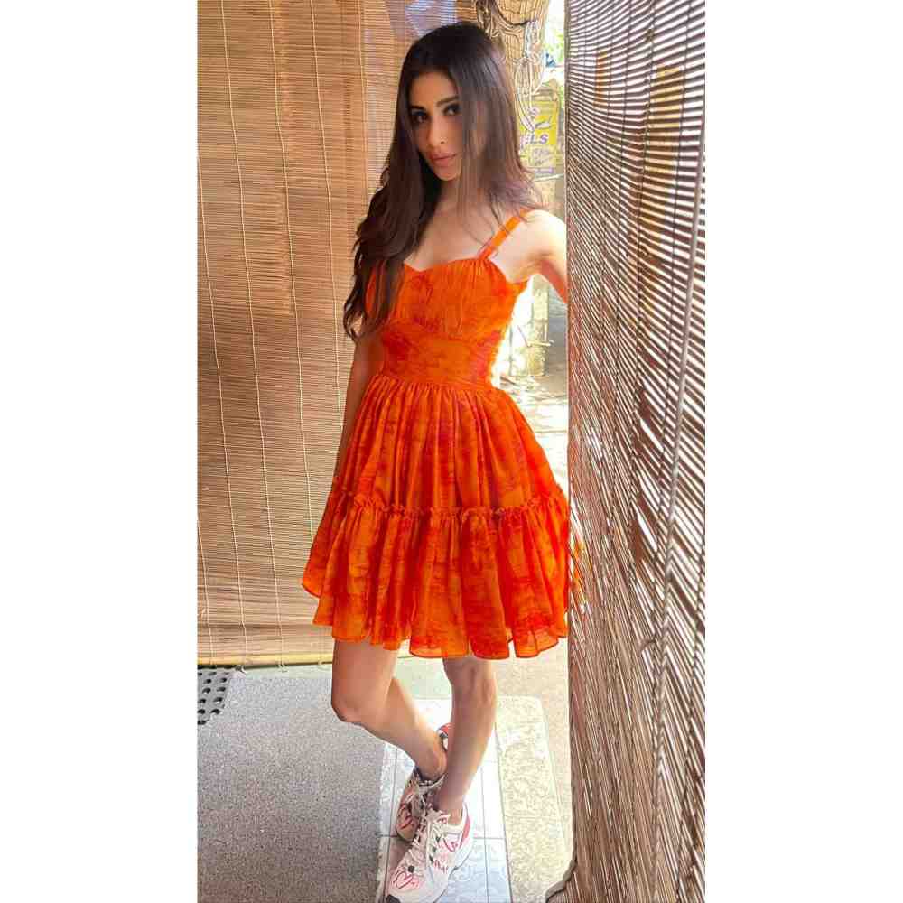 Label Aditi Hundia Saffron Short Dress