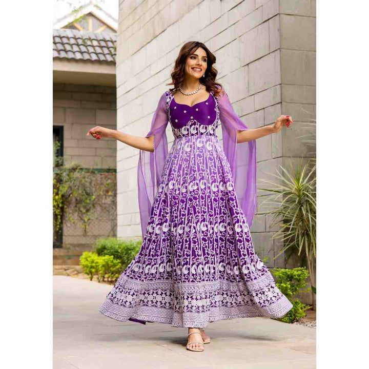 Label Aditi Hundia Tashi Embroidered Anarkali Dress (Set of 1)