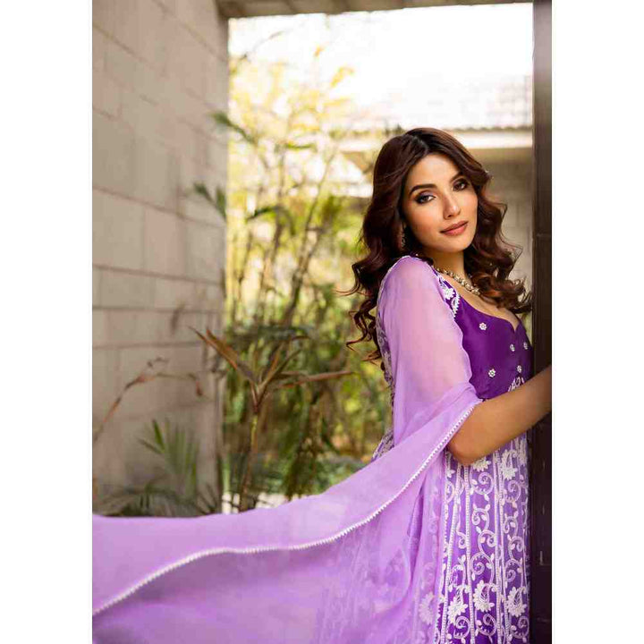 Label Aditi Hundia Tashi Embroidered Anarkali Dress (Set of 1)