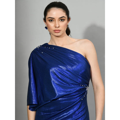 Sunanta Madaan Blue Side Of The Stars - Long Tail Draped Gown