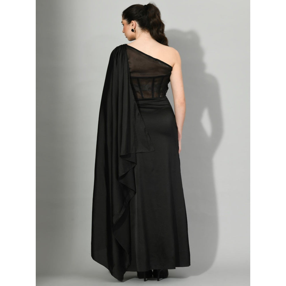 Sunanta Madaan Lady in Black - Corset Black Gown with Beads Sequined