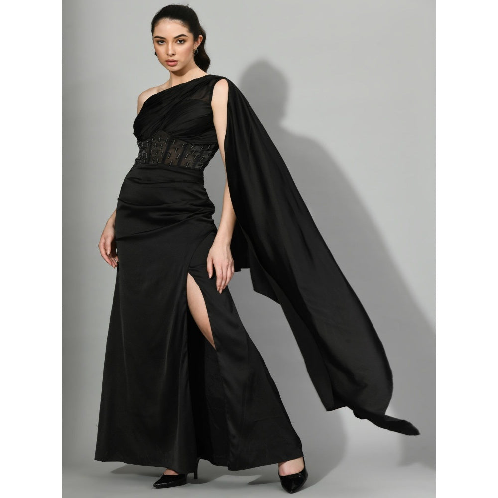 Sunanta Madaan Lady in Black - Corset Black Gown with Beads Sequined