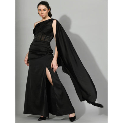 Sunanta Madaan Lady in Black - Corset Black Gown with Beads Sequined