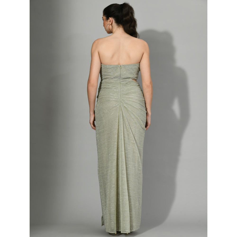 Sunanta Madaan The Bling Ring - Cowl Draped Shimmering Pastel Gown