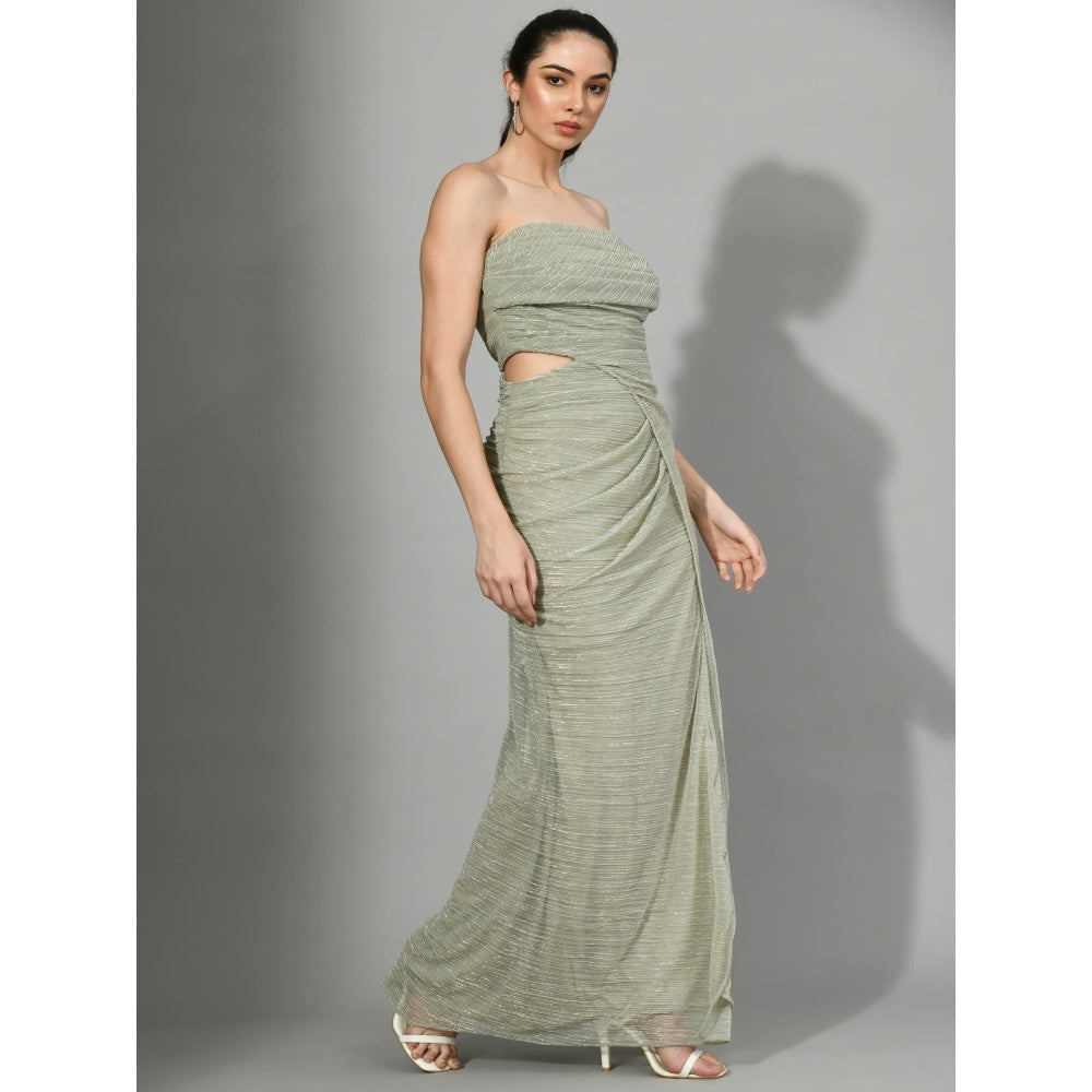Sunanta Madaan The Bling Ring - Cowl Draped Shimmering Pastel Gown