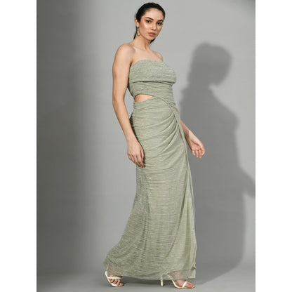 Sunanta Madaan The Bling Ring - Cowl Draped Shimmering Pastel Gown