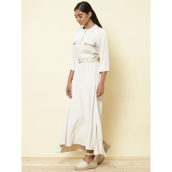 Label Ritu Kumar Mandarin Collar 3/4Th Sleeves Long Dress