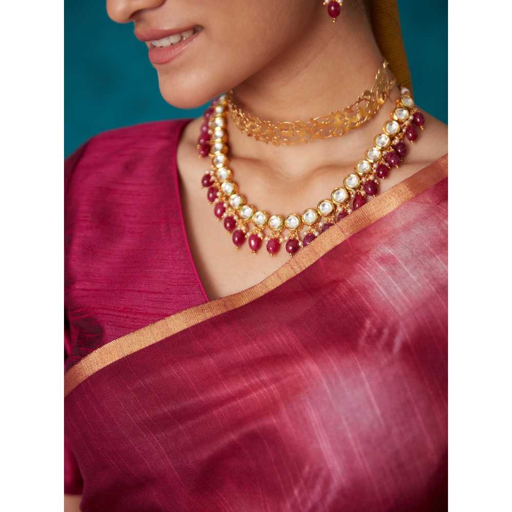 Likha Pink Bhagalpuri Festive Linen Tie & Dye Saree & Unstitched Blouse