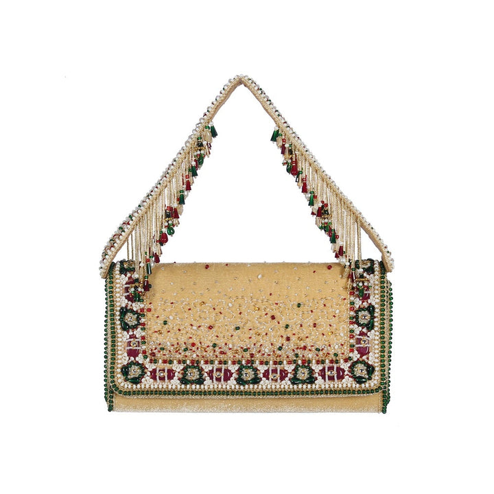 Lovetobag Amara Clutche Ruby Red Emerald Green Multi with Handle