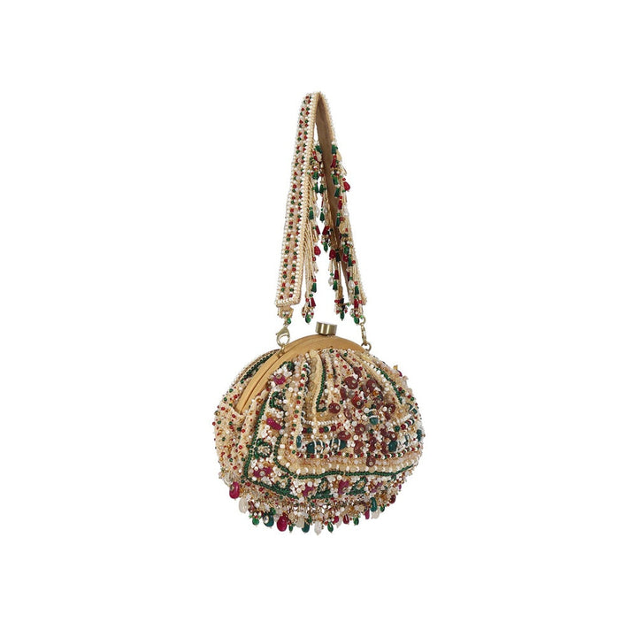 Lovetobag Amara Soft Pouch Ruby Red Emerald Green with Handle