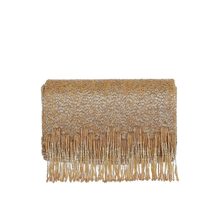Lovetobag Firante Flapover Clutch Peerless Gold with Handle