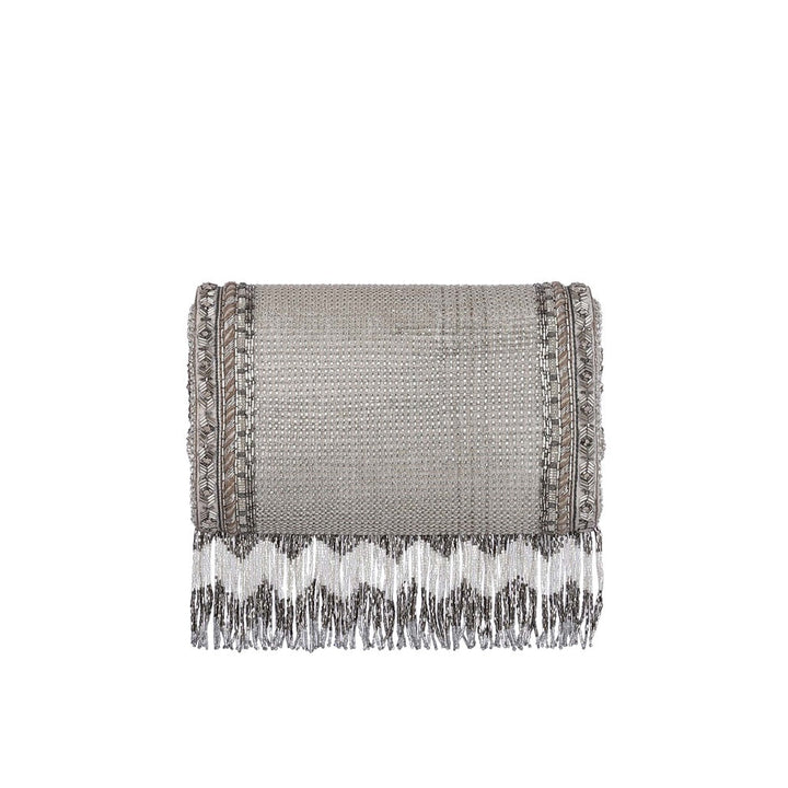 Lovetobag Kaleen Flapover Clutch Lustrous Silver with Handle