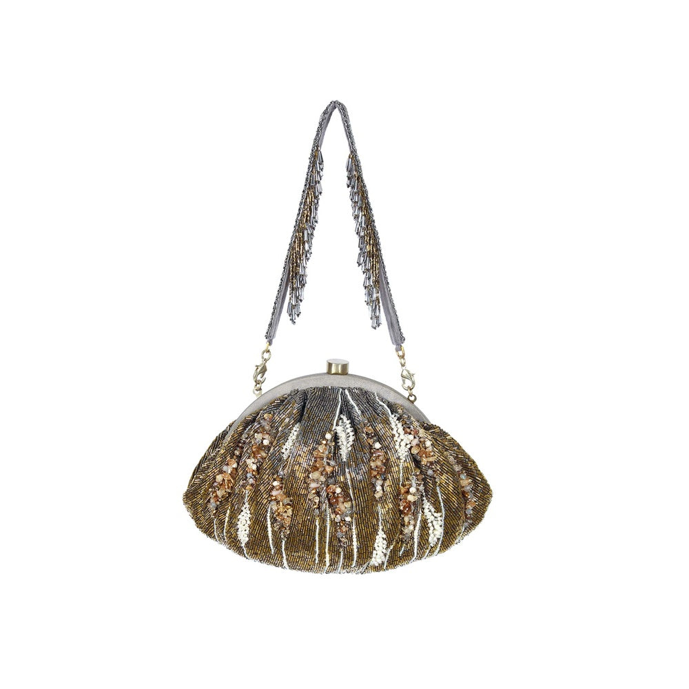 Lovetobag Nora Soft Pouch Antique Gold Antique Silver with Handle