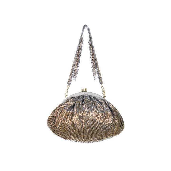 Lovetobag Nora Soft Pouch Antique Gold Antique Silver with Handle