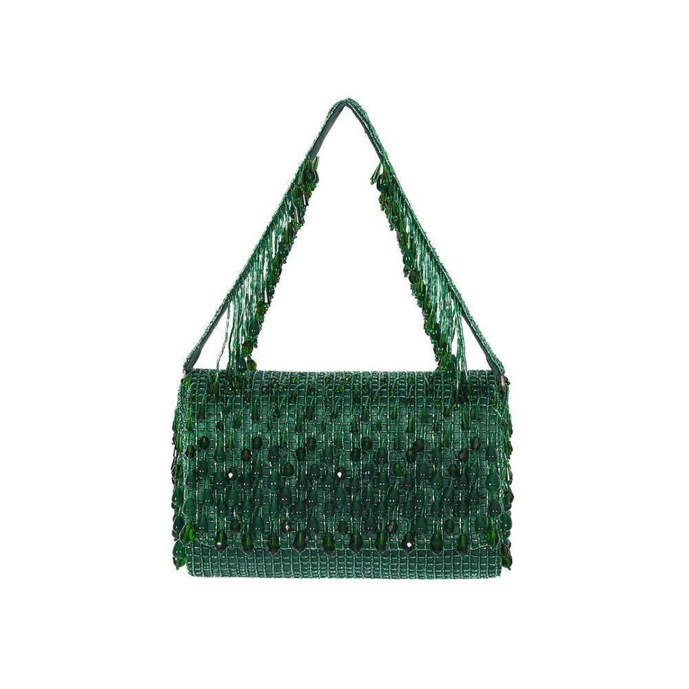 Lovetobag Opal Flapover Clutch Emerald Green with Handle