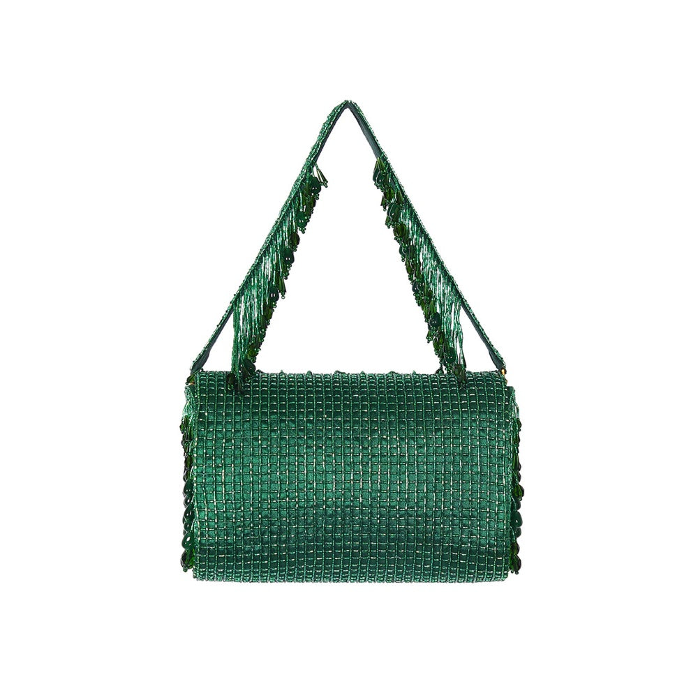 Lovetobag Opal Flapover Clutch Emerald Green with Handle