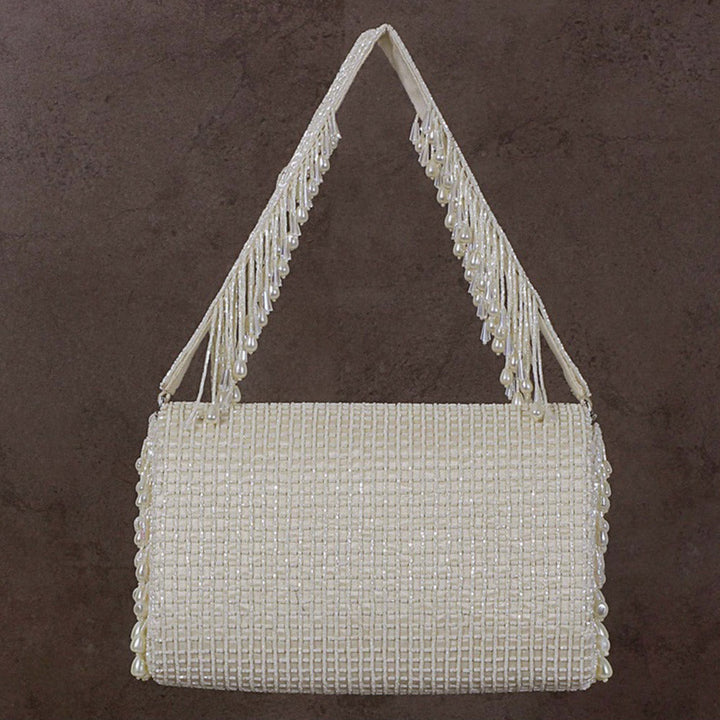 Lovetobag Opal Flapover Clutch Pristine Ivory with Handle