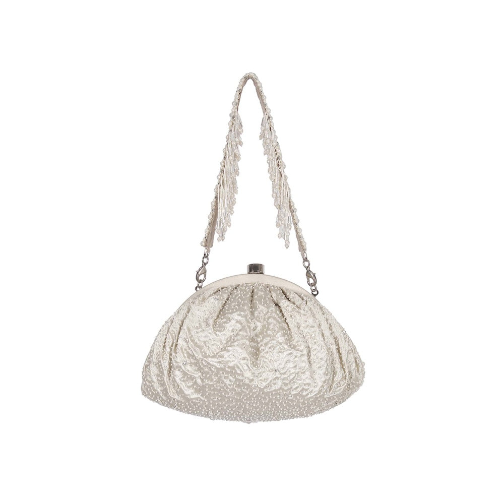 Lovetobag Veira Soft Pouch Pristine Ivory with Handle