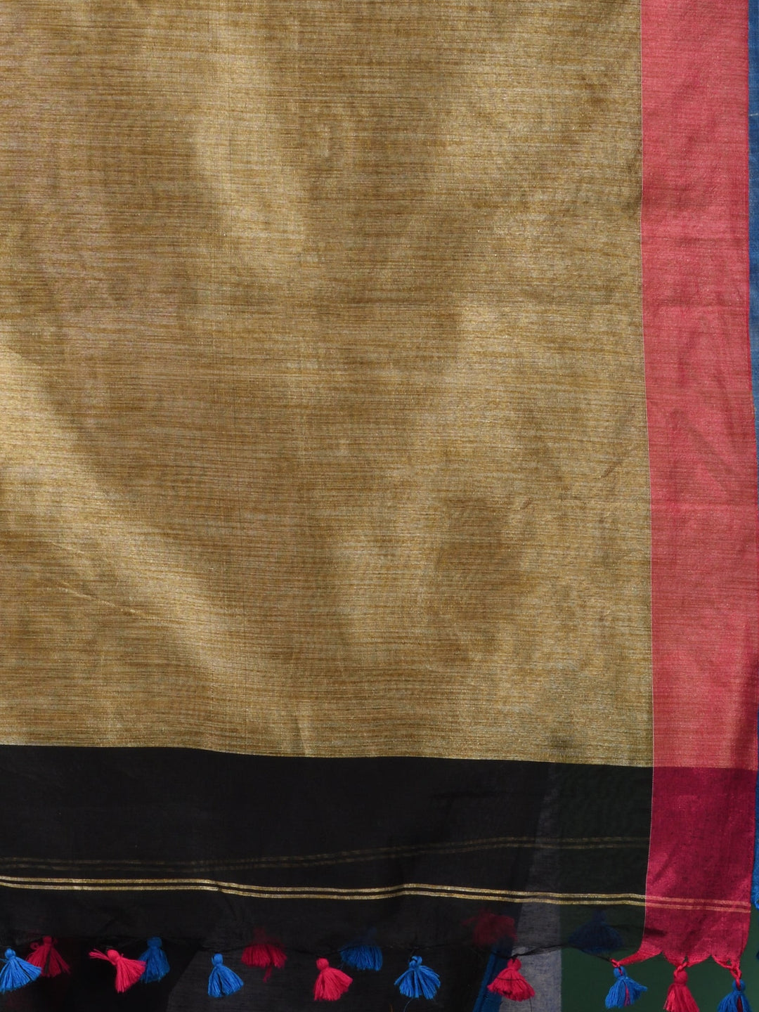 CHARUKRITI Black Cotton Soft Saree with Dual Bordar with Unstitched Blouse