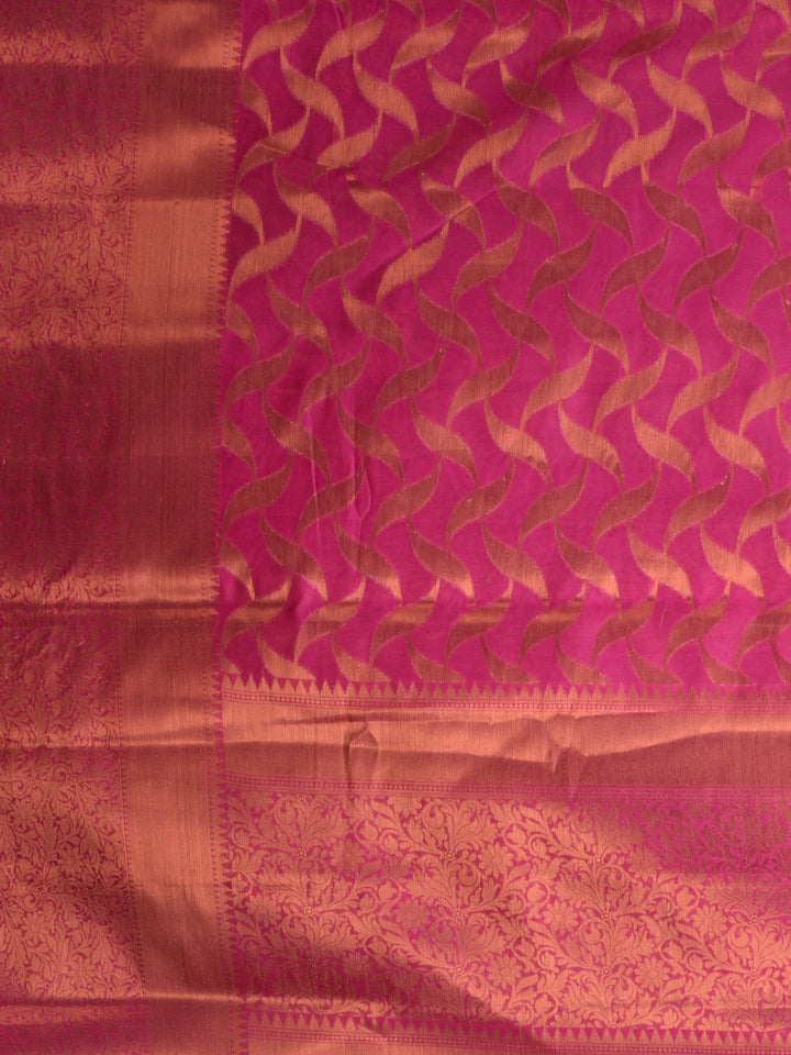 CHARUKRITI Pink Organza Handwoven Soft Saree with Unstitched Blouse