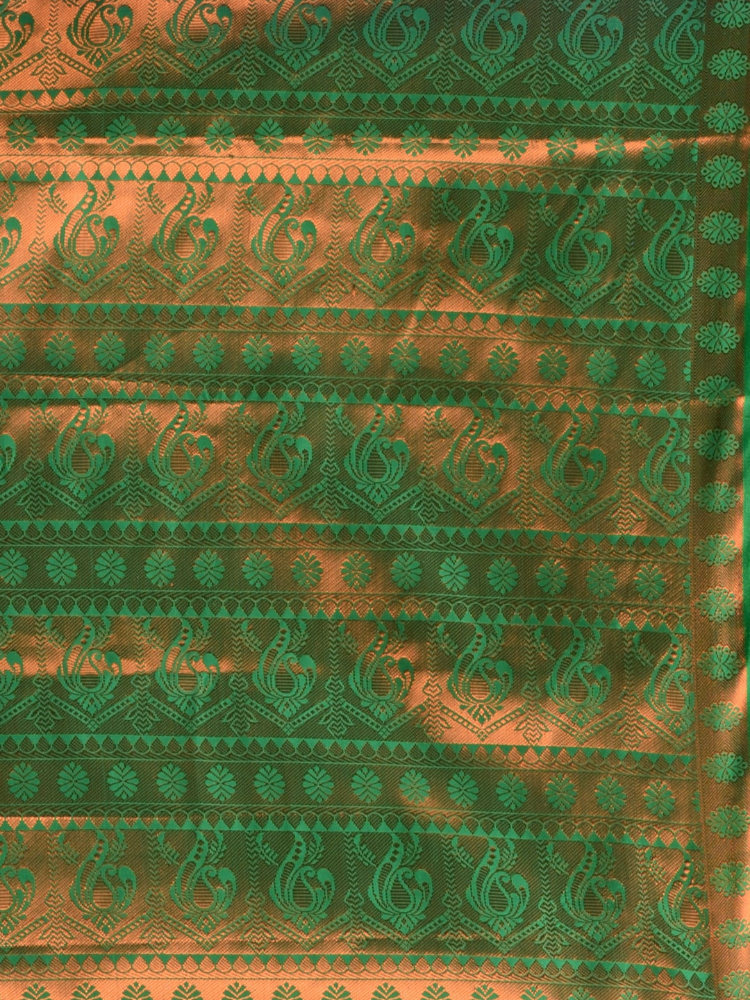 CHARUKRITI Copper Pure Silk Handwoven Soft Saree with Unstitched Blouse