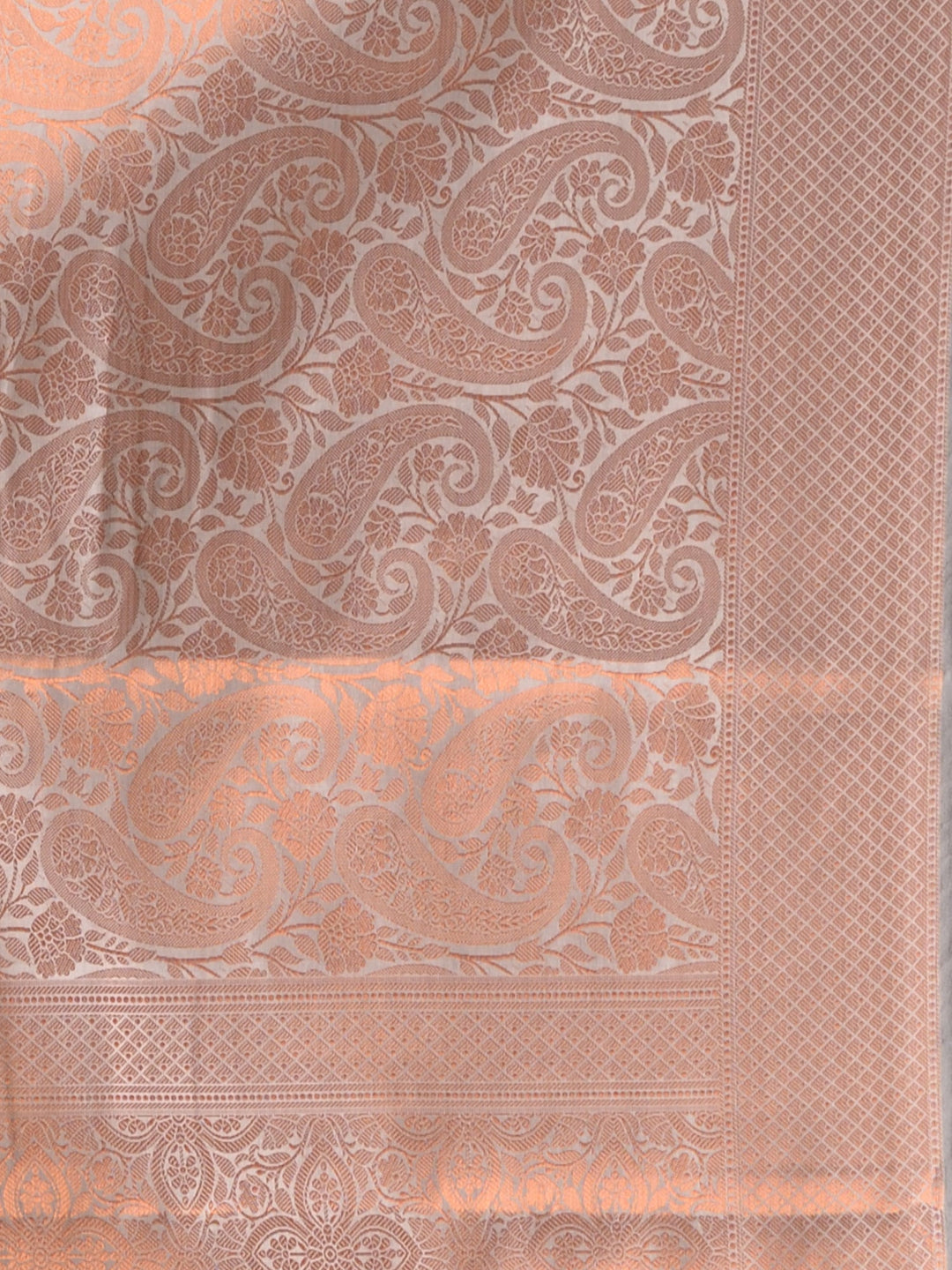 CHARUKRITI Cream Pure Silk Handwoven Soft Saree with Unstitched Blouse