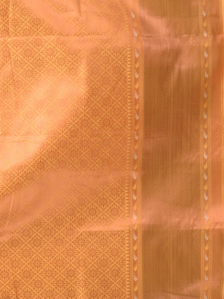 CHARUKRITI Yellow Pure Silk Handwoven Soft Saree with Unstitched Blouse
