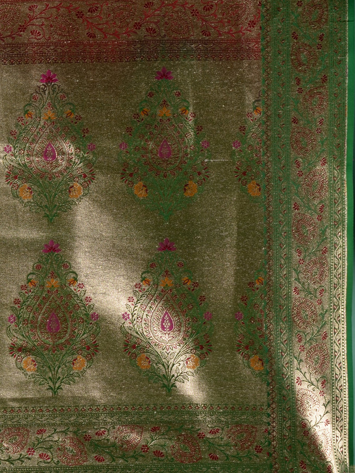 CHARUKRITI Maroon Katan Silk Handwoven Soft Saree with Unstitched Blouse