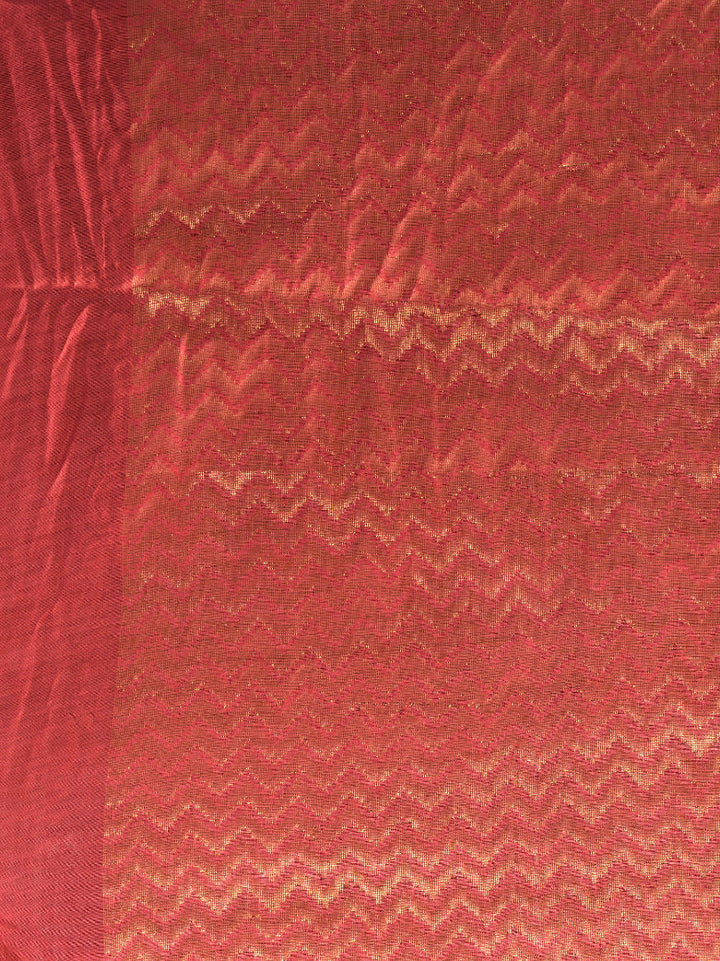 CHARUKRITI Pink Blended Silk Textured Handwoven Saree with Unstitched Blouse Piece