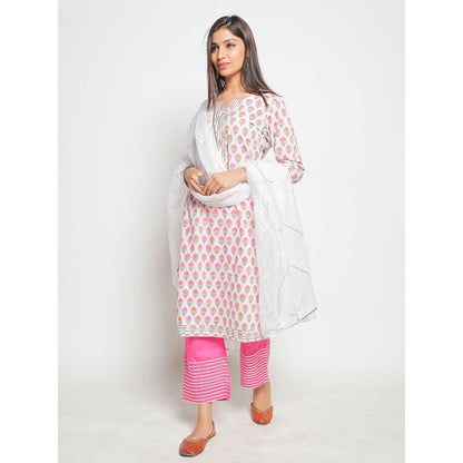 Maison Shefali Guldastan Gulabo Pant & Kurta (Set of 3)