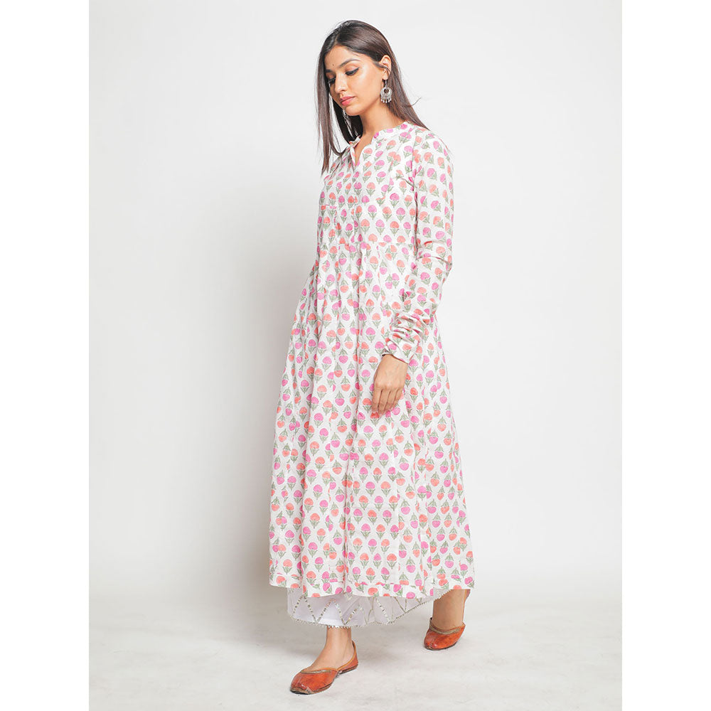 Maison Shefali Guldastan Rajasthani Neck Farshi Anarkali Kurta (Set of 2)