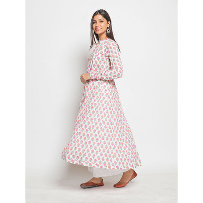 Maison Shefali Guldastan Rajasthani Neck Farshi Anarkali Kurta (Set of 2)