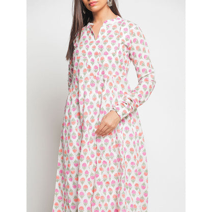 Maison Shefali Guldastan Rajasthani Neck Farshi Anarkali Kurta (Set of 2)