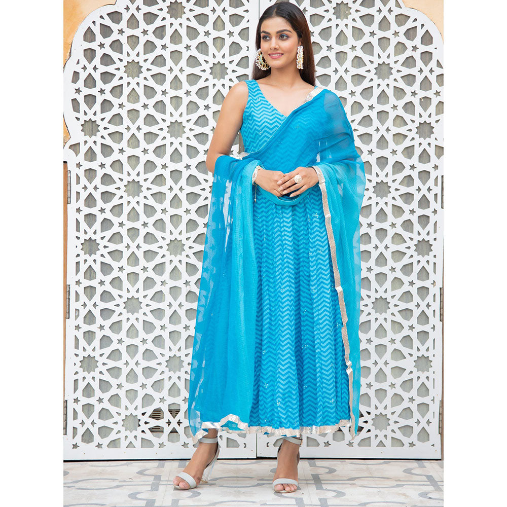 Maison Shefali Baadli Kalidaar Anarkali Kurta with Dupatta (Set of 2)