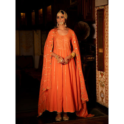 Maison Shefali Falak Cotton Kalidaar Farshi Anarkali (Set of 3)